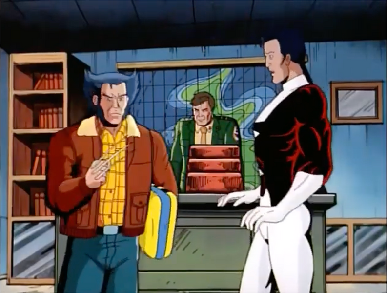 Logan about to don his Wolverine costume for the first time